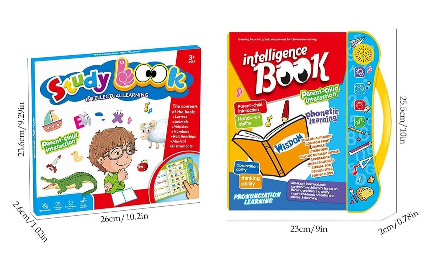 Phonetic Educational ABC 123 Learning Book with Sound - Multicolor